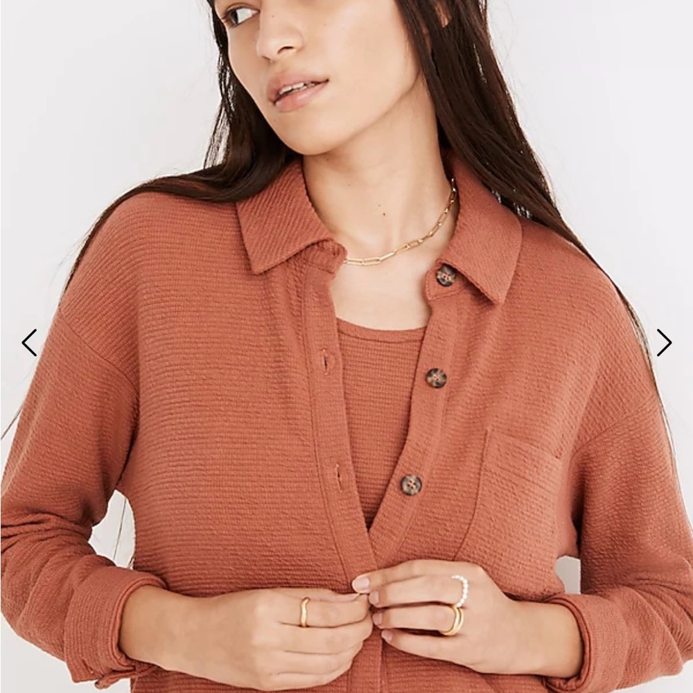 Madwell Waffle Knit Shirt Jacket Womens XS